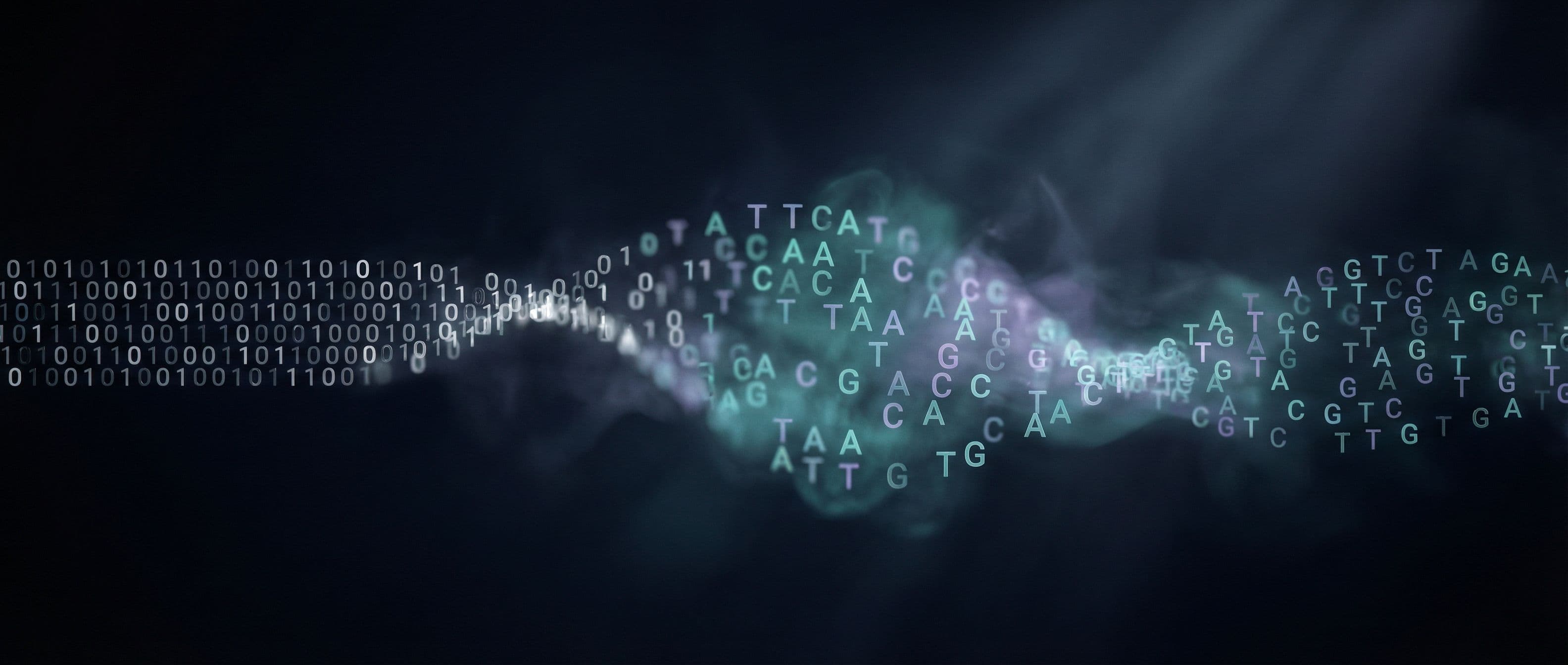 Digital encoding visualization — binary to DNA